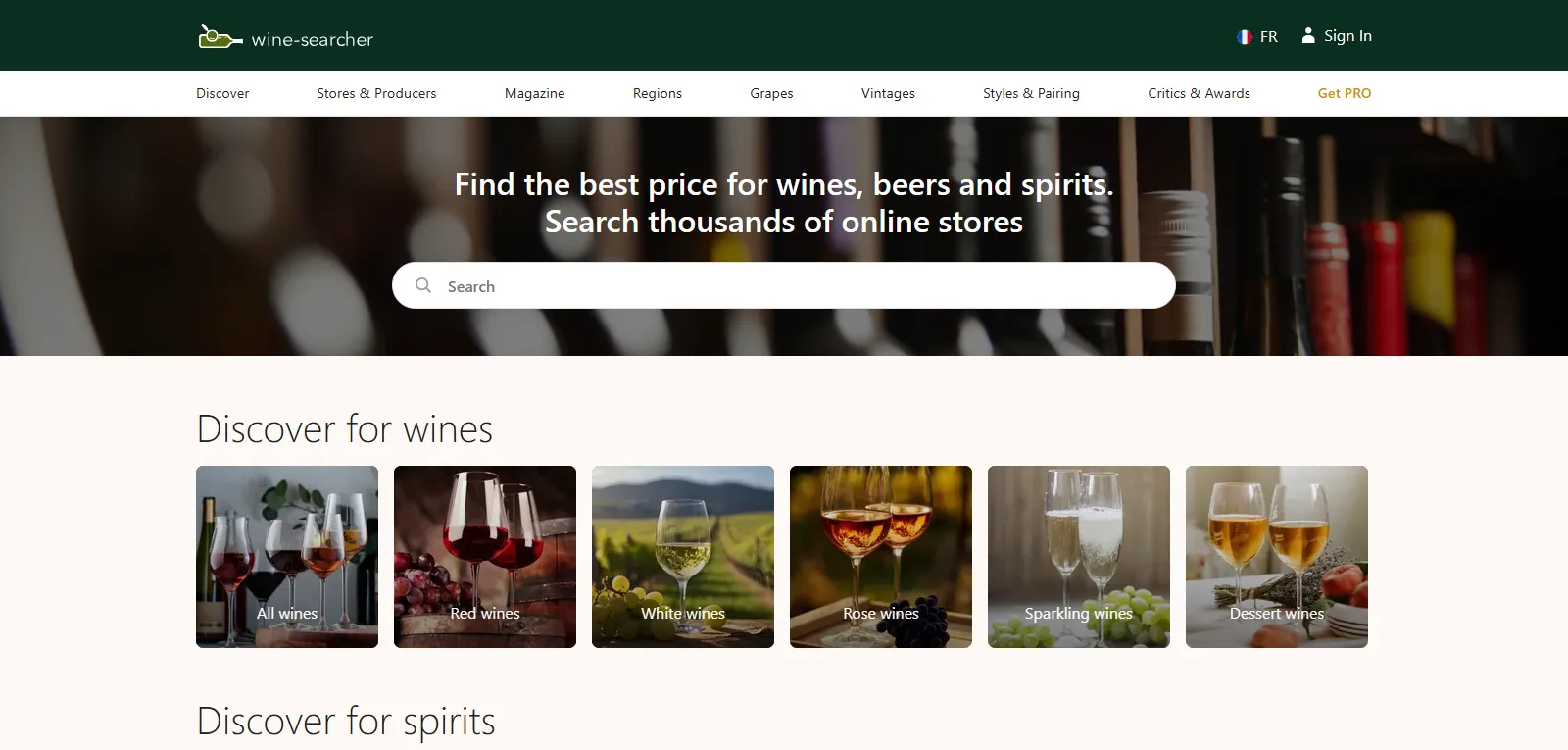 Capture d'écran de Wine-Searcher
