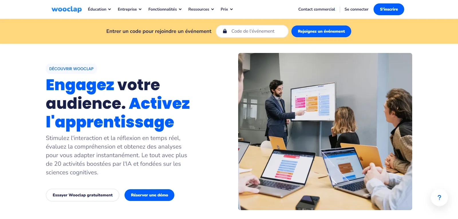 Wooclap outil français pour présentations interactives