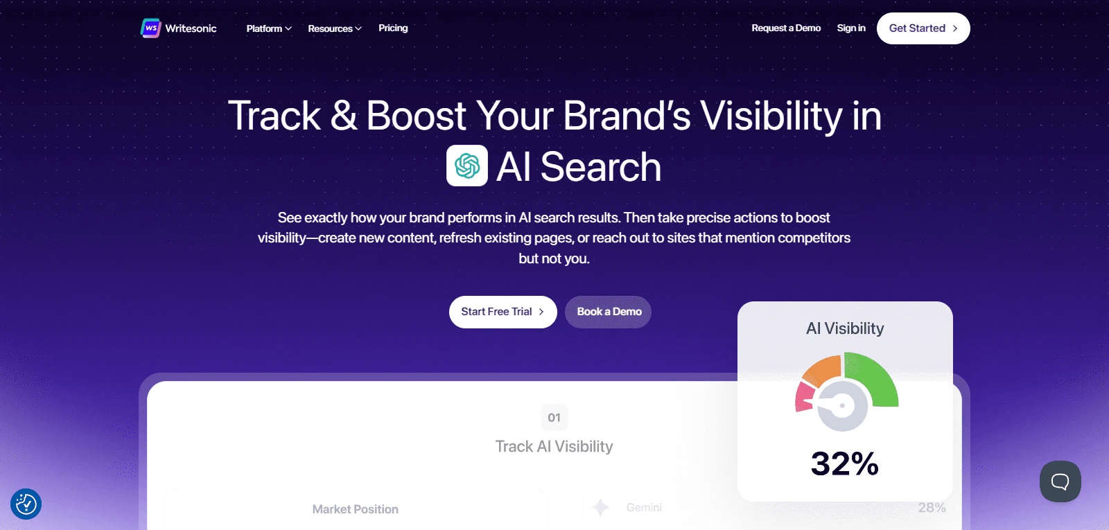 Screenshot de Writesonic