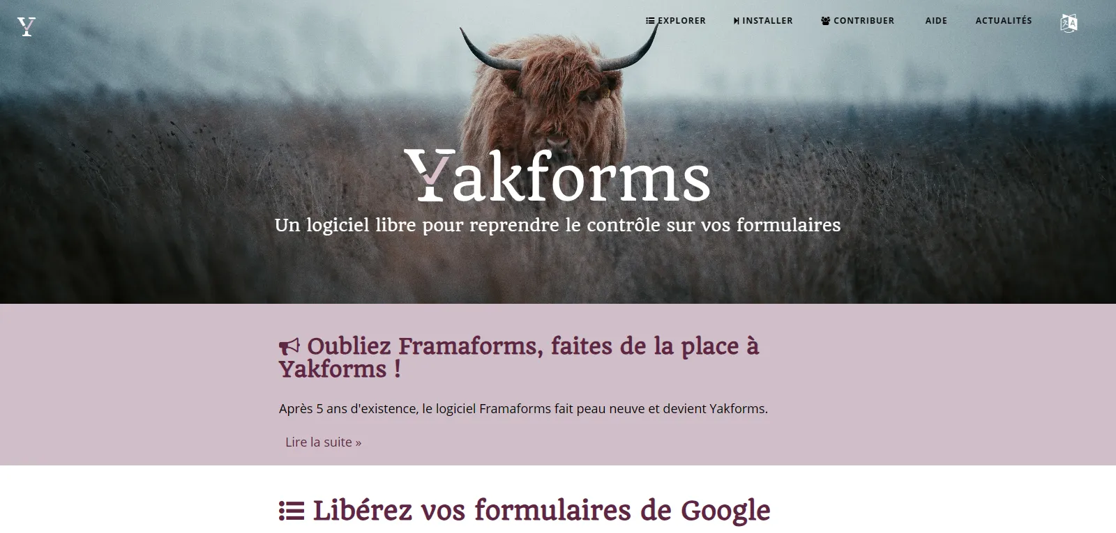 Capture d'écran de Yakforms