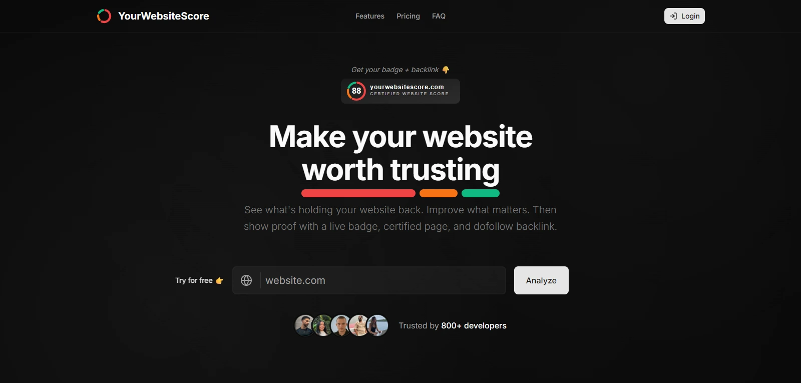 Screenshot de YourWebsiteScore